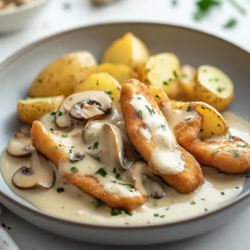 Hähnchen-Geschnetzeltes mit Champignons