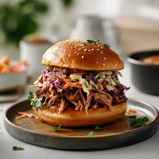 Pulled Pork Burger mit Coleslaw