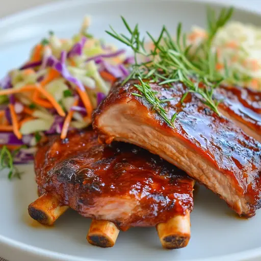 Barbecue Spare Ribs mit Krautsalat