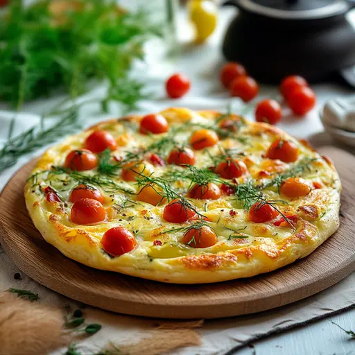 Mediterraner Flammkuchen mit Minipflaumentomaten