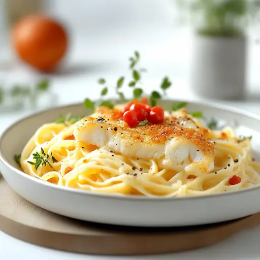 Pasta mit Knusper-Fisch