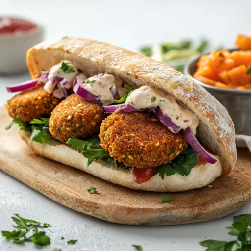 Falafel-Schnitzel Brötchen