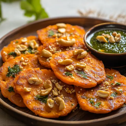 Pikante Süßkartoffelbratlinge mit Sriracha-Dip