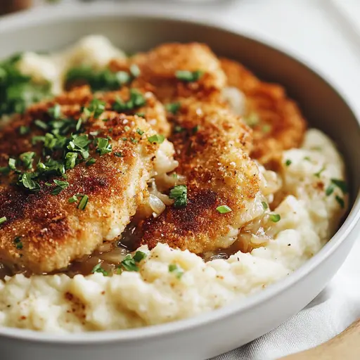 Veganes Schnitzel mit Kartoffelpüree und Sauerkraut