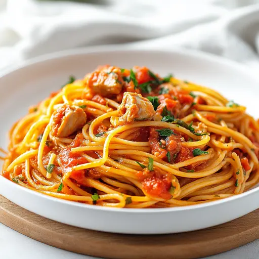 Spaghetti mit Thunfisch-Tomaten-Sauce