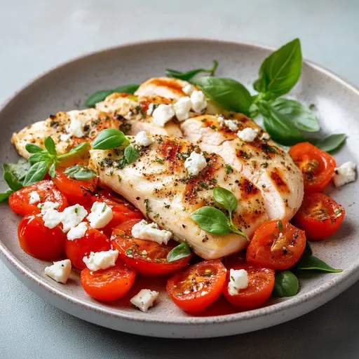 Mediterrane Hähnchenbrust mit Feta und Tomaten