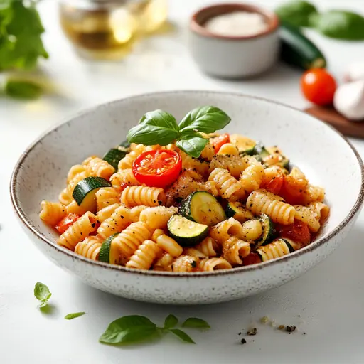 Pasta mit Zucchini und Tomaten