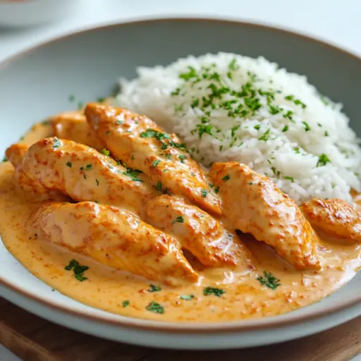 Hähnchen-Geschnetzeltes in Paprika-Sahne-Sauce