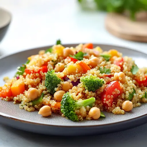 Quinoa-Gemüse-Pfanne mit Kichererbsen