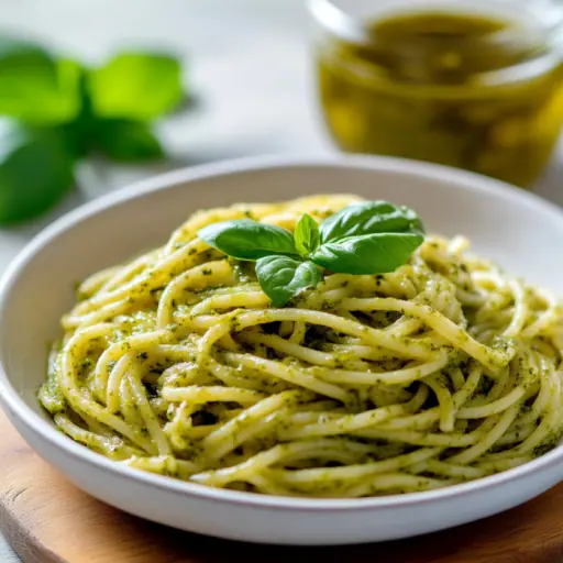 Kürbis-Spaghetti mit Pesto alla Genovese