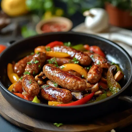 Pfefferbeißer-Pfanne mit Paprika und Champignons