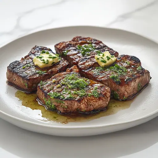 Gegrillte Hüftsteaks mit Kräuterbutter