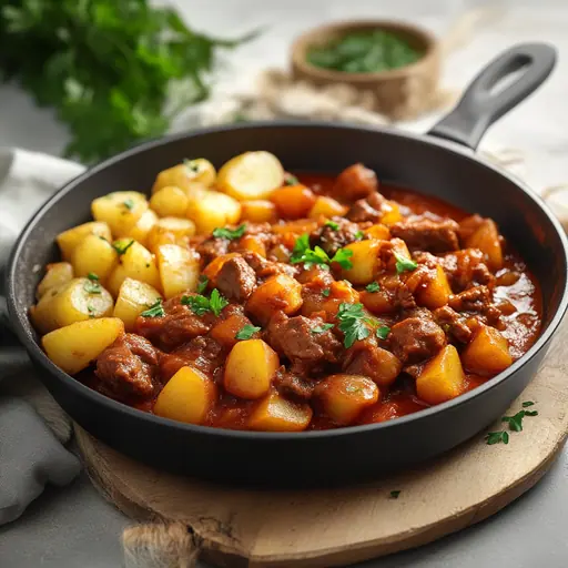 Gulasch mit Speisekartoffeln