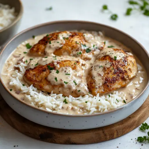 Cremiges Zwiebel-Sahne-Hähnchen