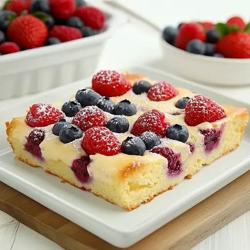 Fruchtiger Joghurt-Blechkuchen mit Beeren