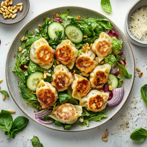 Gebratene Maultaschen mit frischem Salat