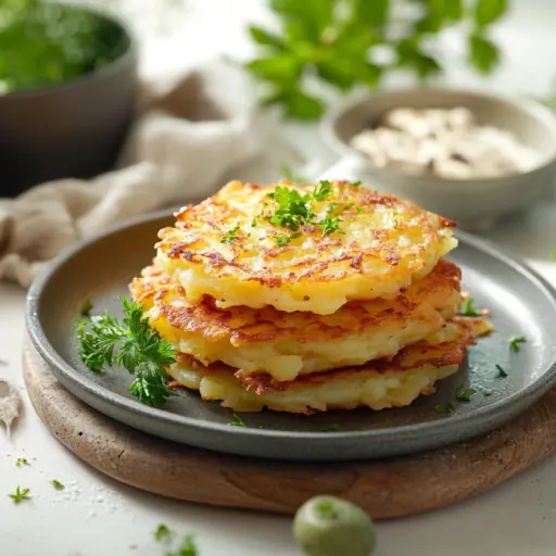 Klassische Schweizer Rösti aus rohen Kartoffeln