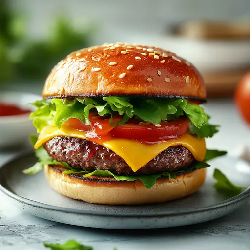 Burger mit fertigem Patty