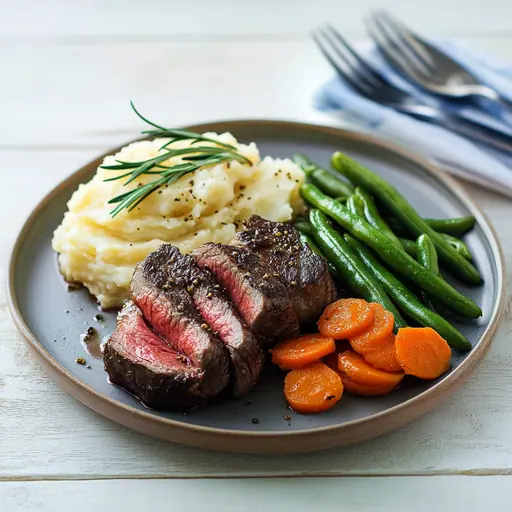 Perfektes Rindersteak mit Parmesan-Kartoffel-Stampf