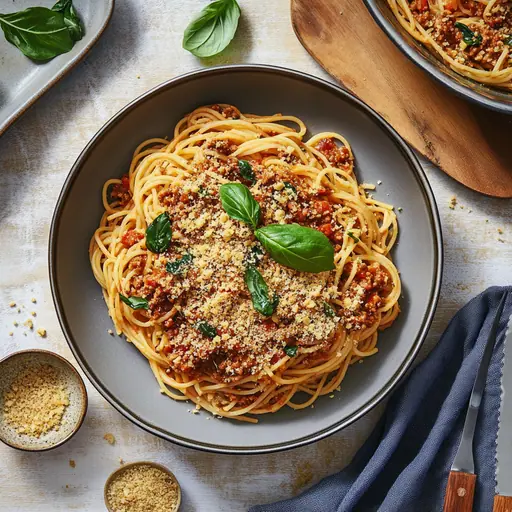 Vegane Spaghetti Bolognese mit pflanzlicher Chorizo