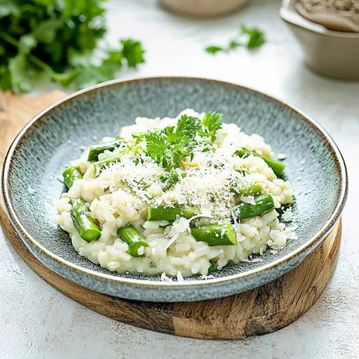 Cremiges Spargelrisotto mit Parmesan